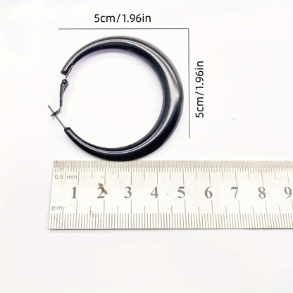 New Simple Exquisite Fashion Wild Big Red Circle Earrings Niche Jewelry Senior Sense Earrings for Women