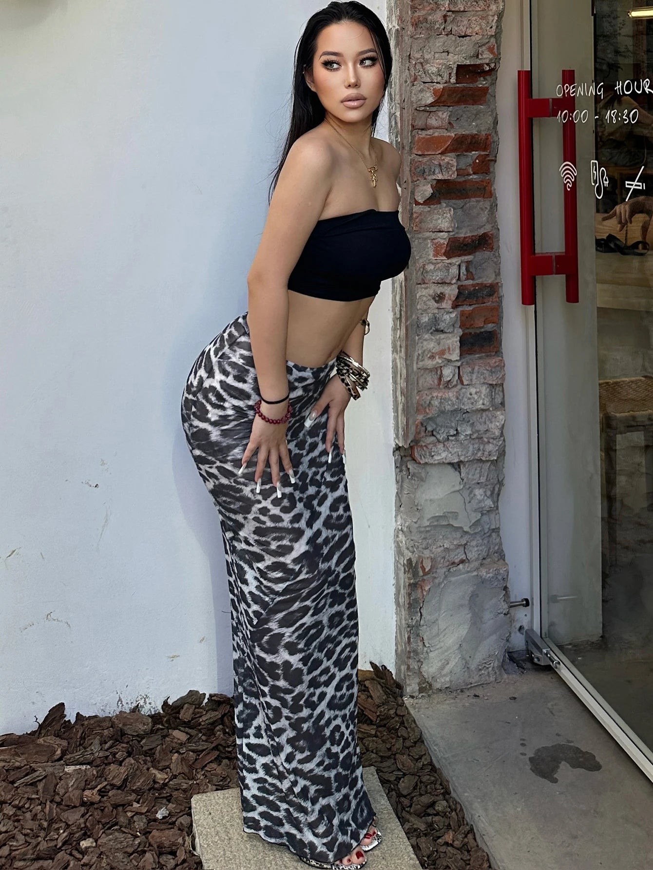 Dulzura Sexy Elegant Skirt Leopard Printed Maxi Women Skirts 2024 Lady Y2K Clothes Office Club Party Casual Streetwear Wholesale