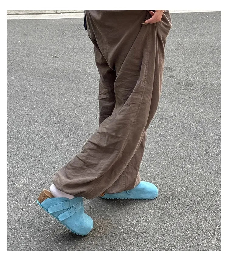 Platform Slippers Women Mules Shoes Flats Sandals Summer 2025 Trend Casual Walking Sport Shoes Comfort Woman Slingback Sneakers