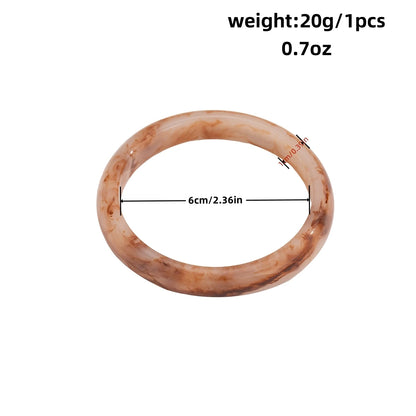Vintage Wide Geometric Resin Beige Brown Coffee Bangles Irregular Chunky Bracelets Bangle Jewelry Gift for Women Girls