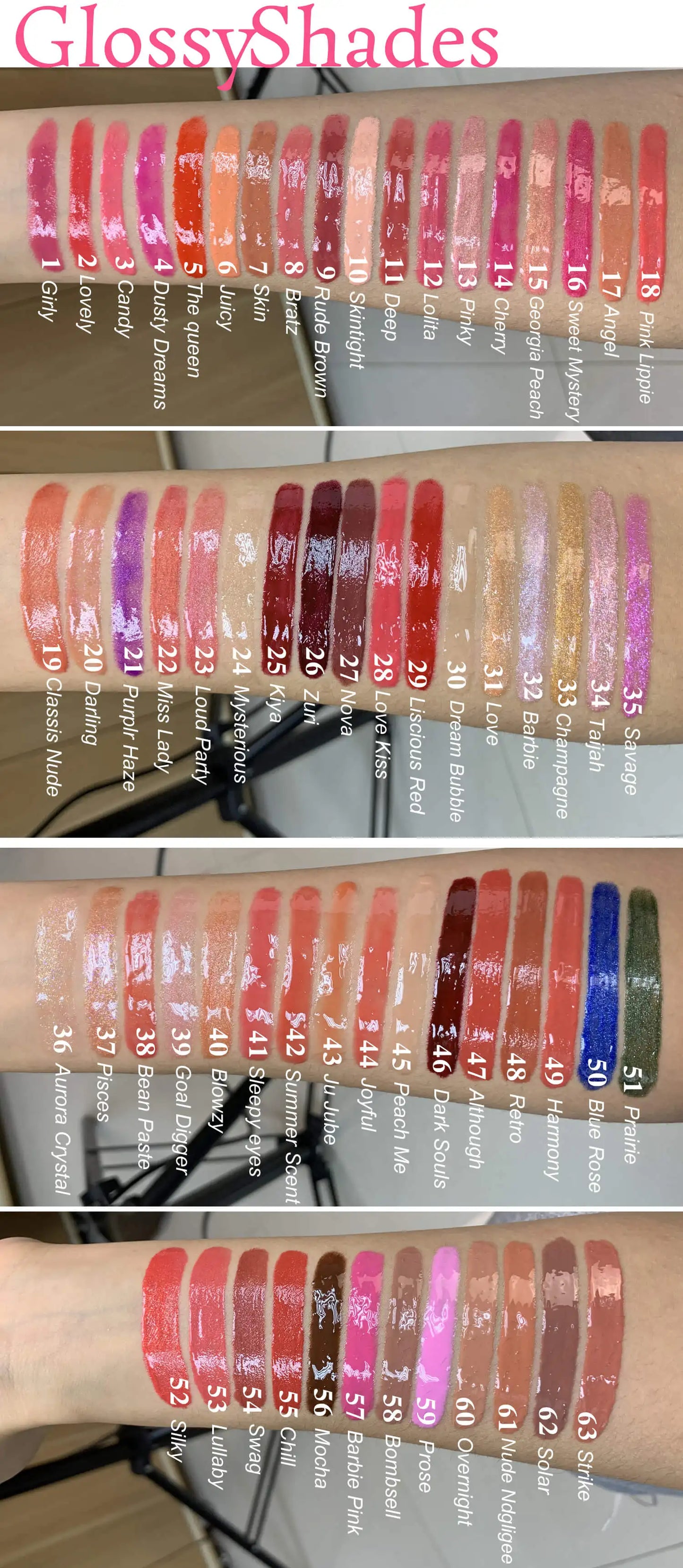 60pcs Private Label Lipgloss Diamond Lip Gloss Wholesale Clear Shiny Glitter Glossy Makeup Custom Logo Liquid Lipstick Bulk