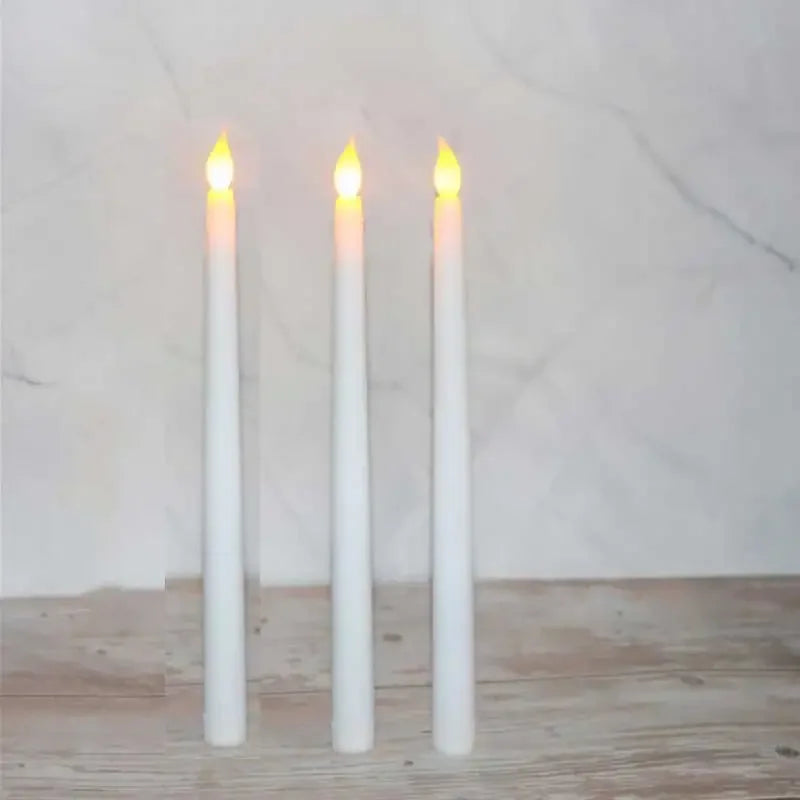 Black/White Led Candles with Flickering Flame,Battery Operated Flameless Halloween Grave Decor Votive Church Candles 1pc