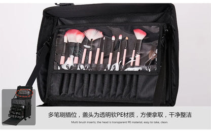 Multifunction Rolling Luggage Sets Spinner Multi-layer Trolley Suitcase with Wheels Women Oxford professional Cosmetic Case