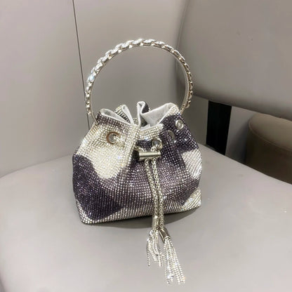 purses and handbags bags for women luxury Designer bucket clutch purse evening banquet bag Crystal rhinestone shoulder bags