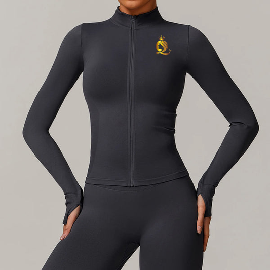 Customized LOGO women's seamless stand-up collar zipper yoga clothes jacket windproof slim top sports running jacket jacket
