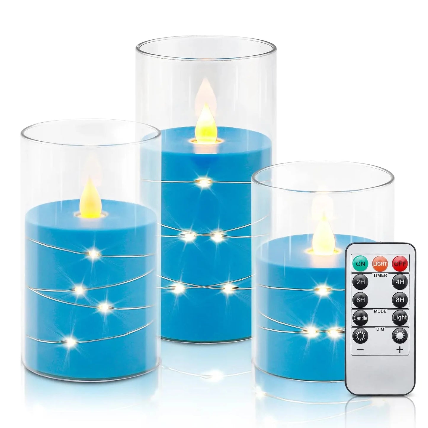 Flickering Flameless Candles Battery Operated Candles LED Candles with Remote Timer for Home Wedding Birthday Decor 3D Flame