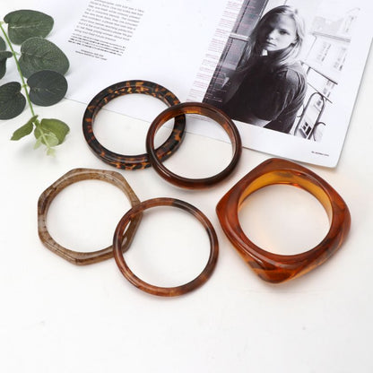 Niche Tortoiseshell Acrylic Bracelet Resin Leopard Mottled Bangle Gift for Wife