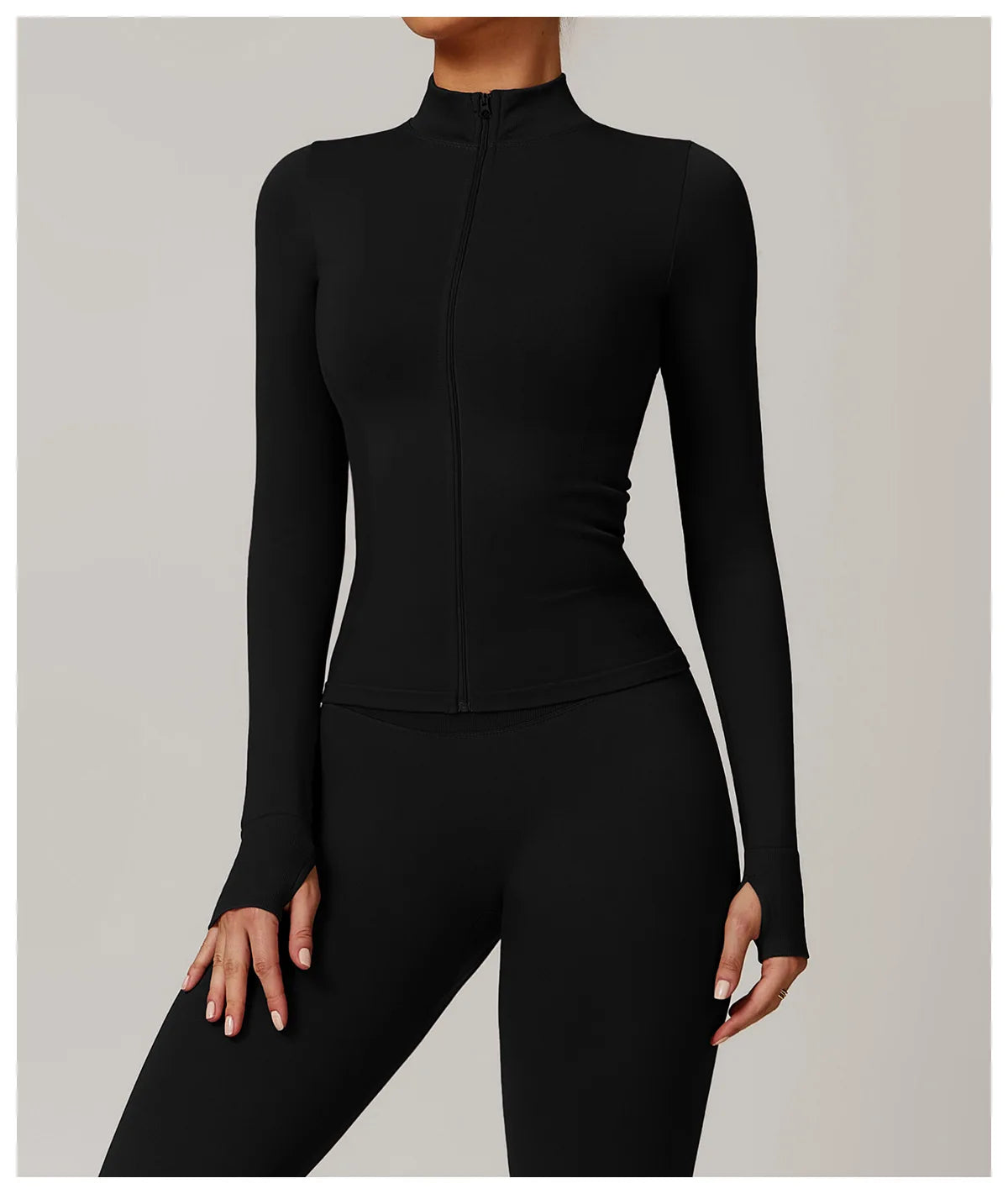 Customized LOGO women's seamless stand-up collar zipper yoga clothes jacket windproof slim top sports running jacket jacket