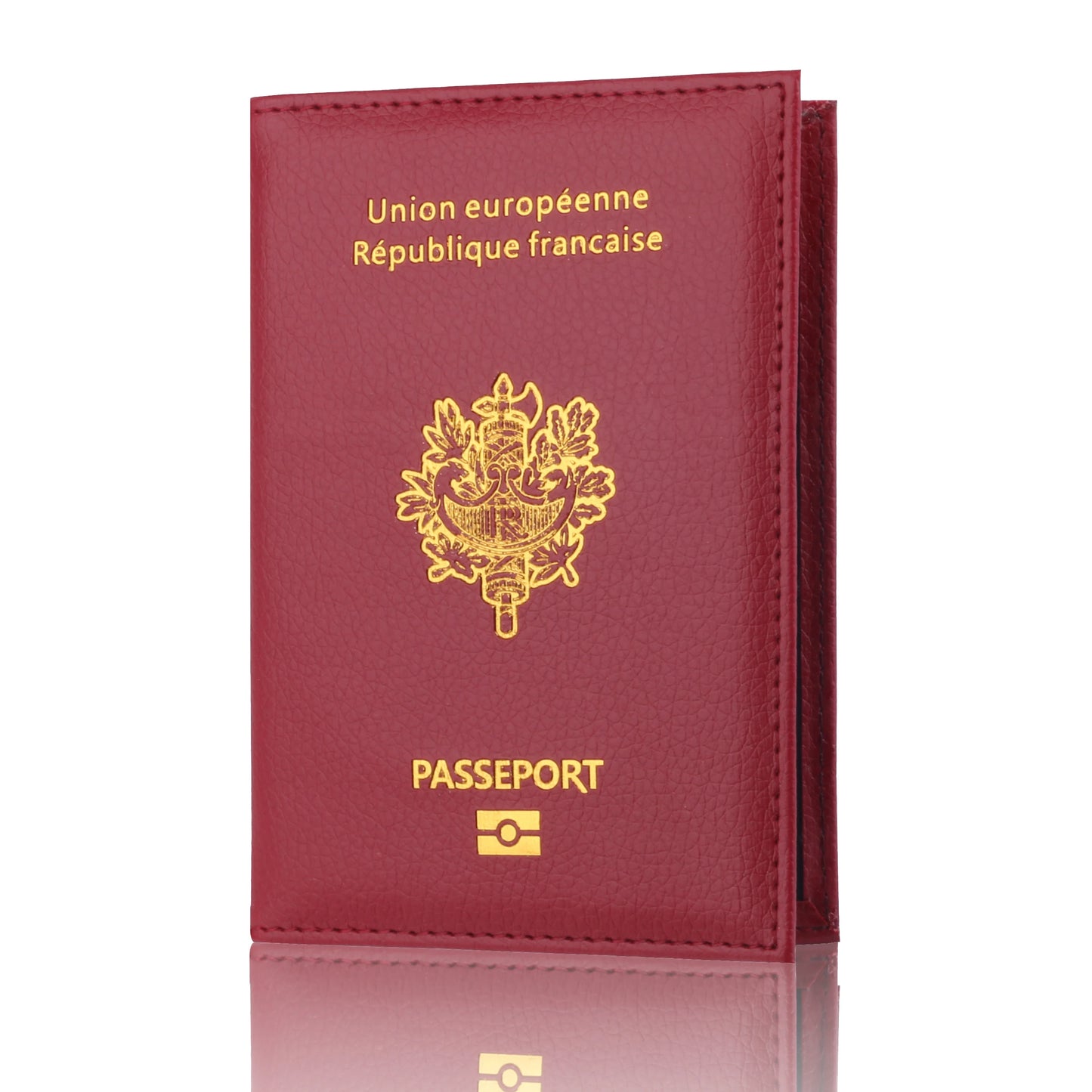France Travel Passport Holder Case, Leather Fashion French Passport Cover Case Wallet for Men Women