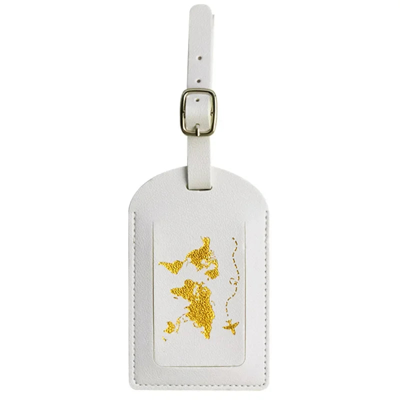 Men Women PU Leather Cute Luggage Tag Suitcase Address Label Baggage Boarding Bag Tag Name ID Address Holder Travel Accessorie