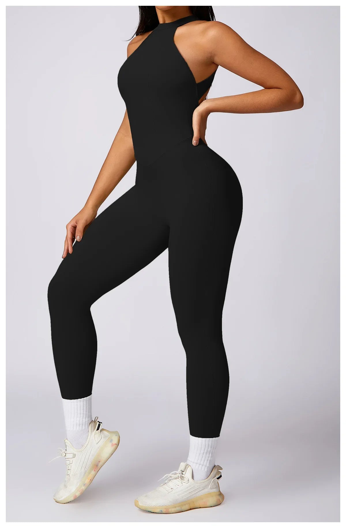 Custom LOGO High Quality Outdoor Jumpsuit Activewear tracksuit women‘s one-piece yoga clothes running tight fitting sportswear