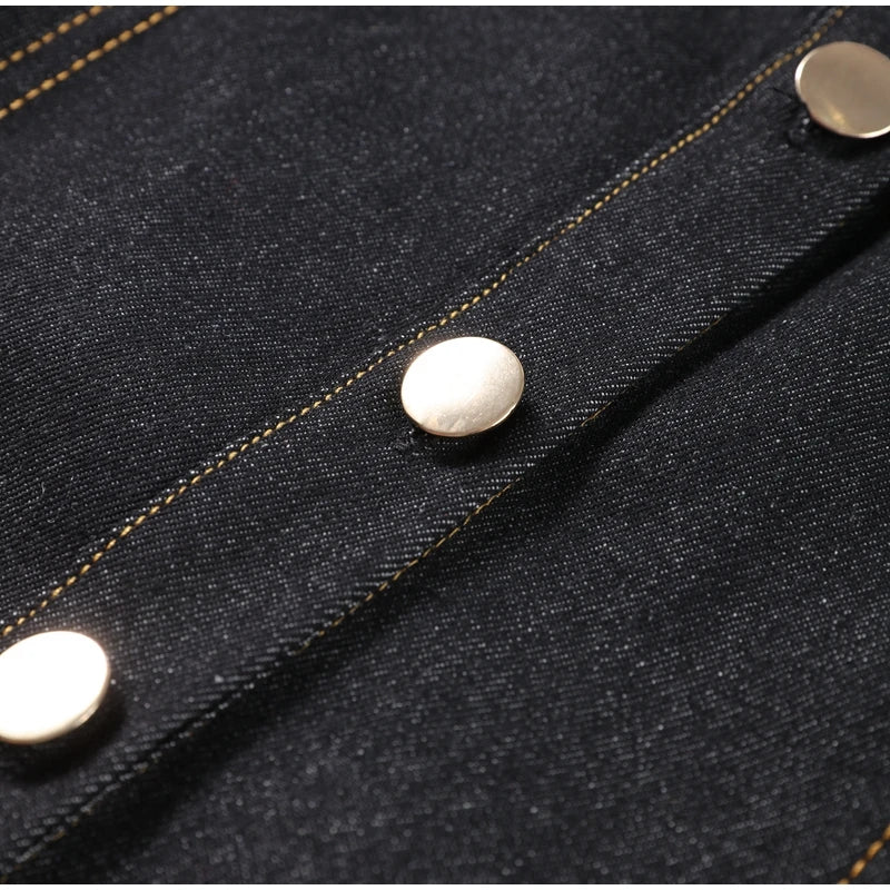 Street Vintage Denim Pants Sets Women Slim Long Sleeve Lapel Single Breasted Jacket Straight Trousers 2025 Spring Lady Outfits
