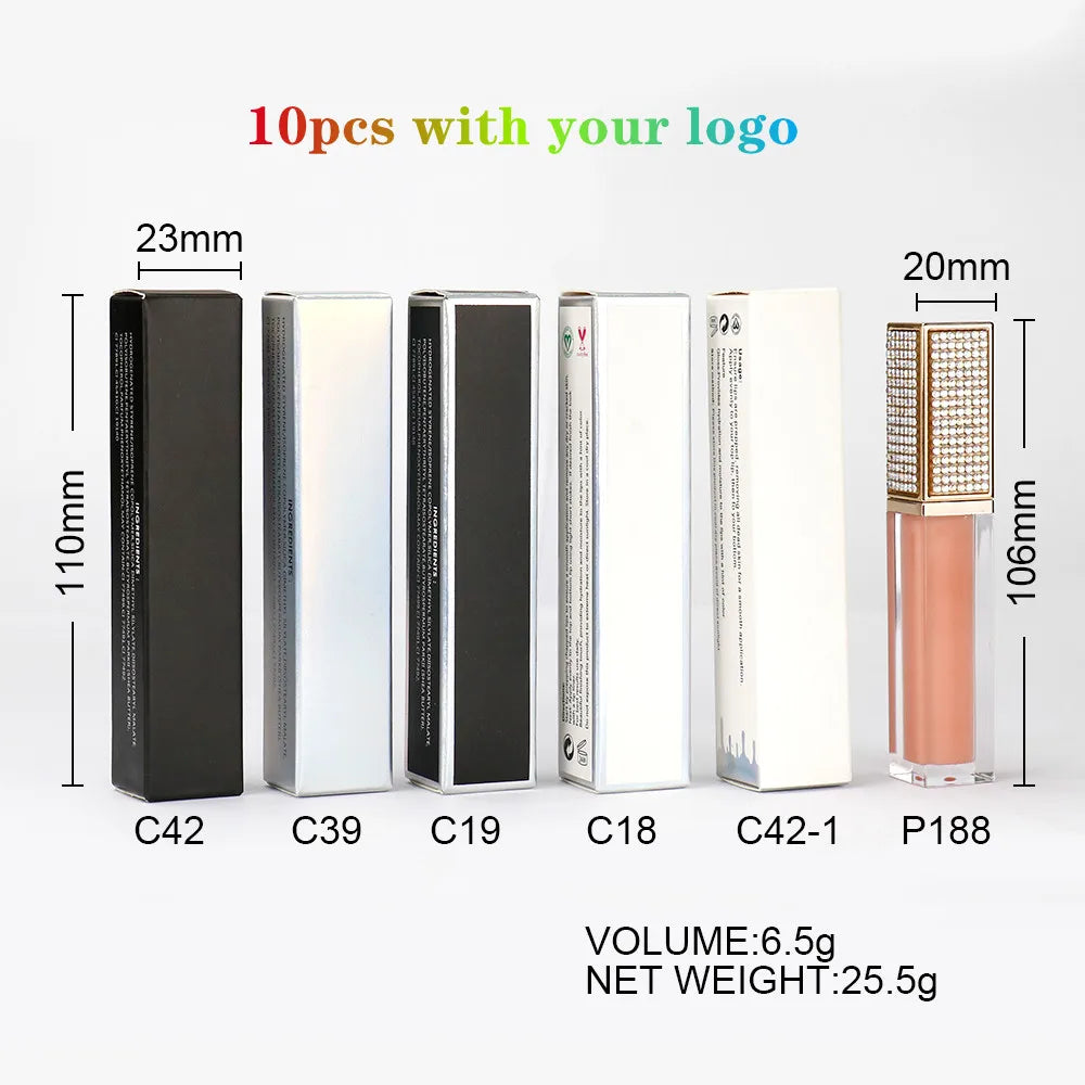 Lip Gloss Private Label Diamond Tube Glitter Shiny Cosmetics Makeup Lipgloss Base Gel Vegan Liquid Lipsticks Wholesale Bulk