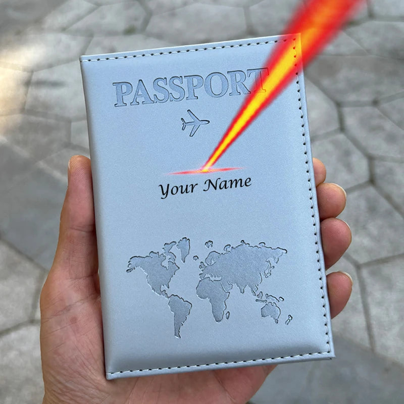 Custom Name on Passport Holder Travel Wallet Pu Cover for Passport Passeport Personnalisé (confirm name first then make order) )