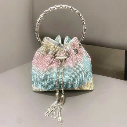 purses and handbags bags for women luxury Designer bucket clutch purse evening banquet bag Crystal rhinestone shoulder bags