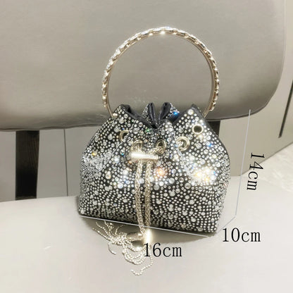 Handle Rhinestones Evening clutch Bag Purses and handbag luxury Designer shoulder bag Shiny Crystal Clutch purse bucket bag