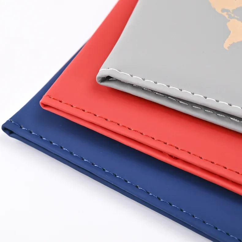 Travel Gold Passport Holder Cover Case for Women Men PU Leather Ticket Map Passport Covers Passport Protective Accessories