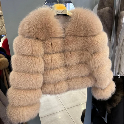 QUEENTINA Fox Fur Coat Real Winter Women'S New Fashion Furry 2025 Leather And Skin White Clothing Natural New In Coats & Jackets
