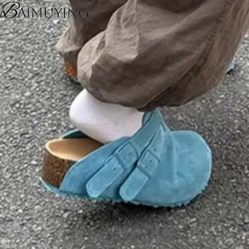 Platform Slippers Women Mules Shoes Flats Sandals Summer 2025 Trend Casual Walking Sport Shoes Comfort Woman Slingback Sneakers