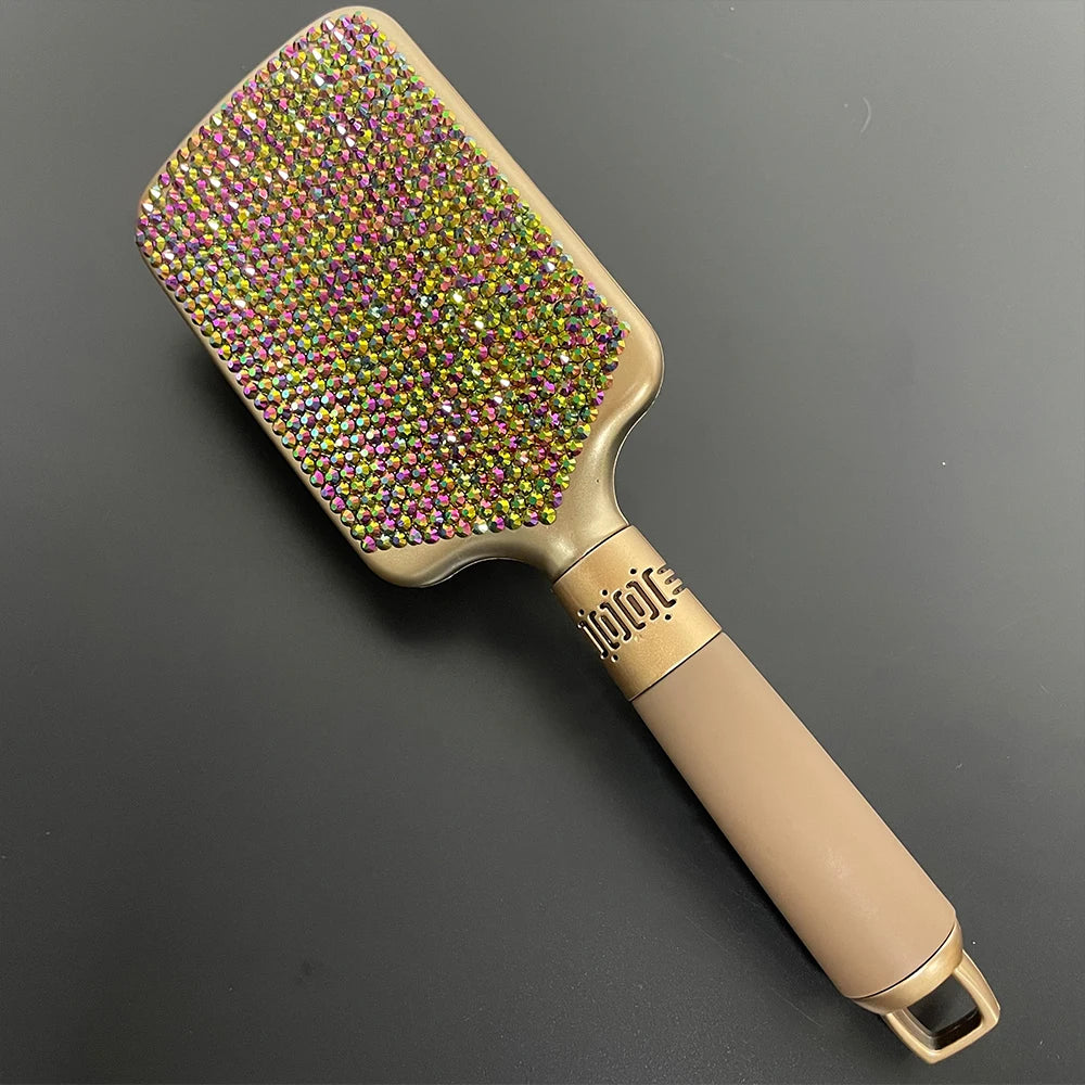 Luxury Bling Crystal Paddle Brush cepillo para cabello escova de cabelo brosse cheveux femme Hairdressing Styling Tools