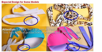 Shiny Diamond Bikini Set Sexy Women Swimsuit Push Up Swimwear Female Biquini Halter Bathing Suit Sun Printed Bodysuit Beachwear