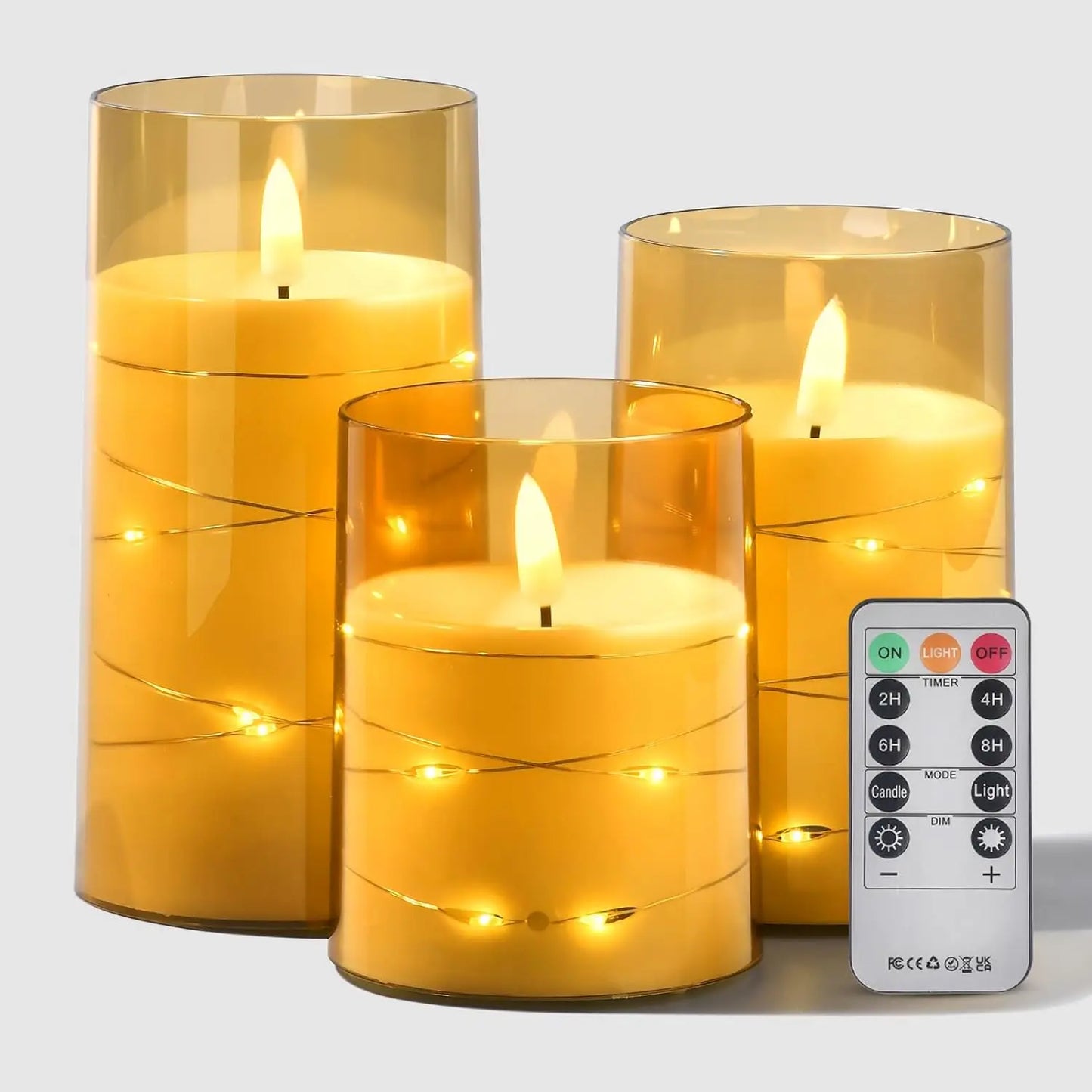Flickering Flameless Candles Battery Operated Candles LED Candles with Remote Timer for Home Wedding Birthday Decor 3D Flame