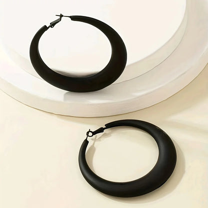 New Simple Exquisite Fashion Wild Big Red Circle Earrings Niche Jewelry Senior Sense Earrings for Women