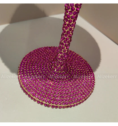 Alizekerr Goblet Rhinestone Evening Bags Women Gorgeous Boutique Unique Flower Crystal Clutch Purses And Handbags Wedding Party