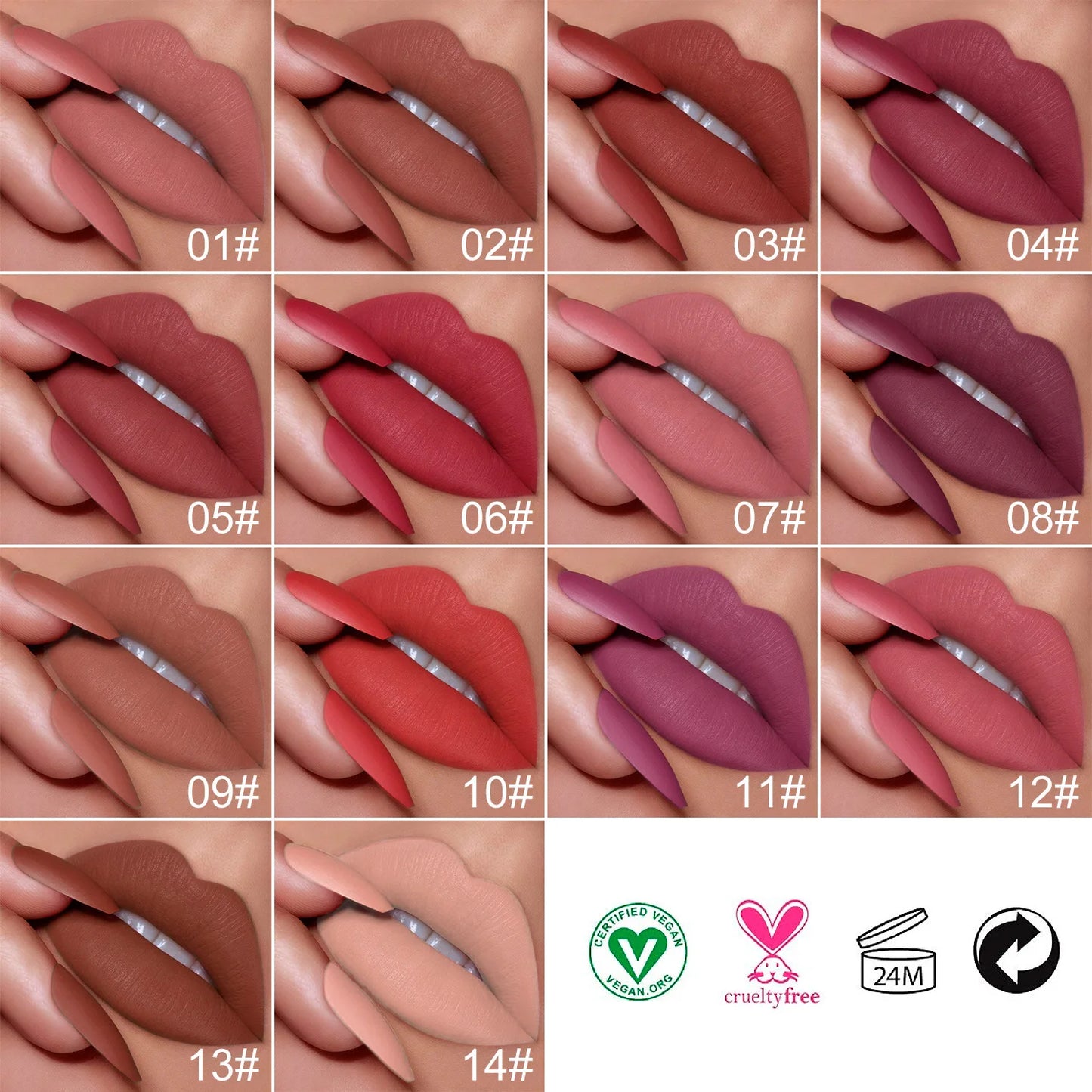 30pcs Wholesale Lip Makeup Matte Lipstick Waterproof Print Your Own Brand Cosmetics Pink Packaging Vegan Lipsticks Private Label