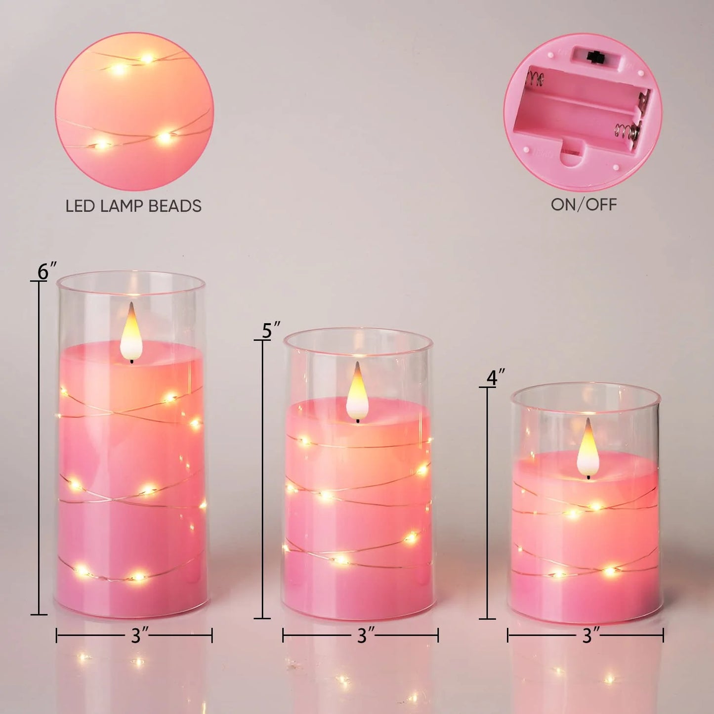 Flickering Flameless Candles Battery Operated Candles LED Candles with Remote Timer for Home Wedding Birthday Decor 3D Flame