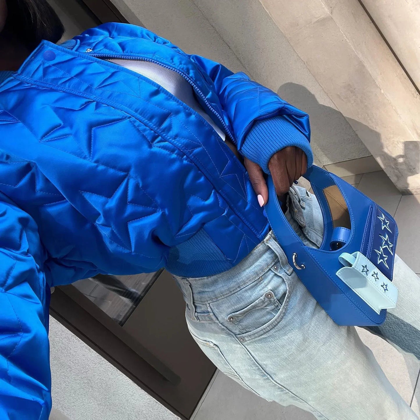 CM.YAYA Women Long Sleeve Star Zipper Fly Baseball Style Parkas Jackets 2023 Autumn Winter Keep Warm Outcoats Jacket