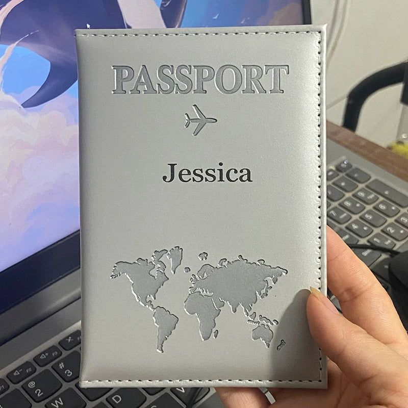 Custom Name on Passport Holder Travel Wallet Pu Cover for Passport Passeport Personnalisé (confirm name first then make order) )