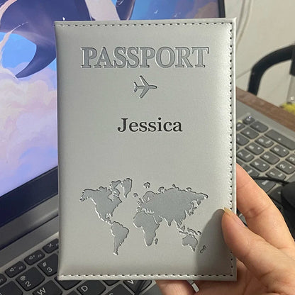 Custom Name on Passport Holder Travel Wallet Pu Cover for Passport Passeport Personnalisé (confirm name first then make order) )