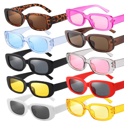 10-80Pcs Retro Rectangle Frame Sunglasses Hen Party Sunglasses Y2K Fashion Sunglasses for Woman Man Party Birthday Photograph