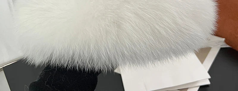 New Genuine Real Natural Knitted Mink Fur Hat Cap Luxury Women Handmade Knit Fashion Winter Headwear Warm Real Fox Fur Beanies