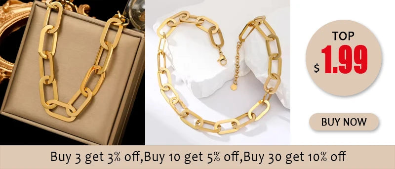 EILIECK 316L Stainless Steel Gold Silver Color Thick Chain Necklace For Women Fashion Cuban Neck Chain Waterproof Jewelry Gift