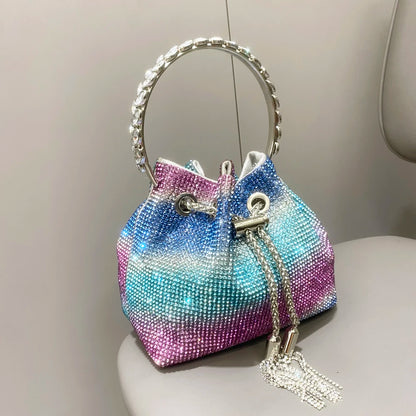 purses and handbags bags for women luxury Designer bucket clutch purse evening banquet bag Crystal rhinestone shoulder bags