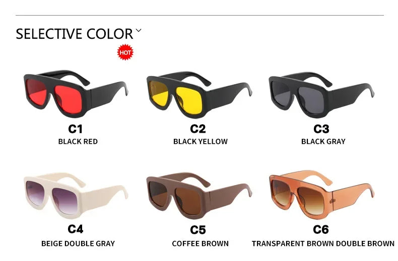 JNPCXI Oversized Square Sunglasses Fashion Gradient Women Luxury Retro Shades UV400 Outdoor Men Sun Glasses