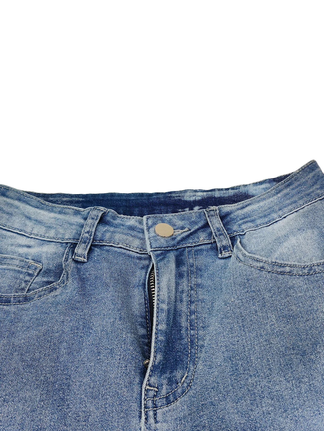 FAGADOER Y2k Fashion Embroidery Denim Straight Leg Pants Women 2025 Summer New Retro Washed Jeans Straight Trousers Streetwear