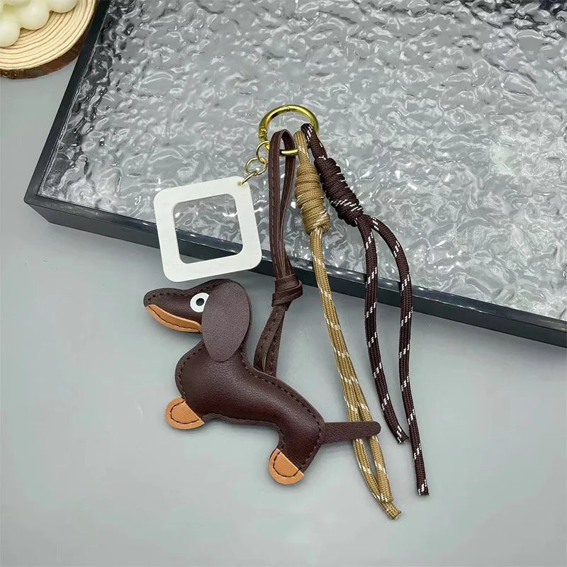 Braided Rope Bag Pendant High-grade Keychain Pendant Ruth's Same Style Dachshund Pendant Suitable For Phone Bag Accessories