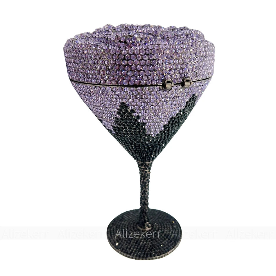 Alizekerr Goblet Rhinestone Evening Bags Women Gorgeous Boutique Unique Flower Crystal Clutch Purses And Handbags Wedding Party