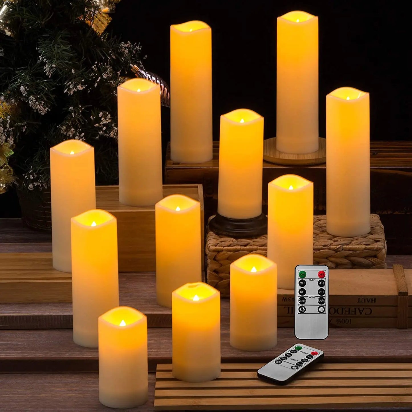 6-240Pcs LED Pillar Candles Flameless Battery Operated Candles Wedding Flickering Candle for Concert/Home Decor/Party Supplies