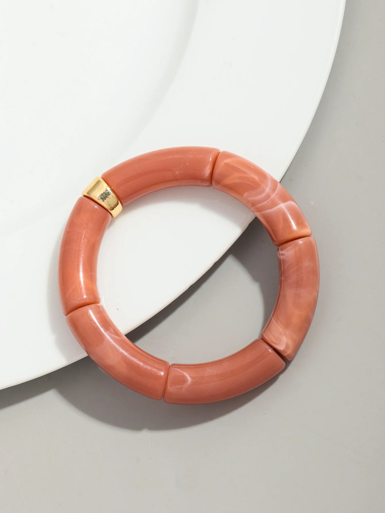 Bohomia New Acrylic Chunky Bamboo Stackable Bracelet for Women Boho Elastic Colorful Tube Beads Braceletes 2025 Fashion Jewelry