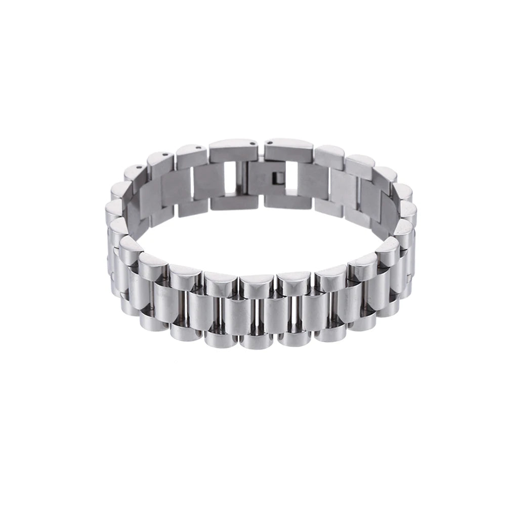 E.B.belle Tarnish Free Stainless Steel Gold Plated Detachable Wristbands Bracelets Bangles For Women Men Gold Wrap Bracelets