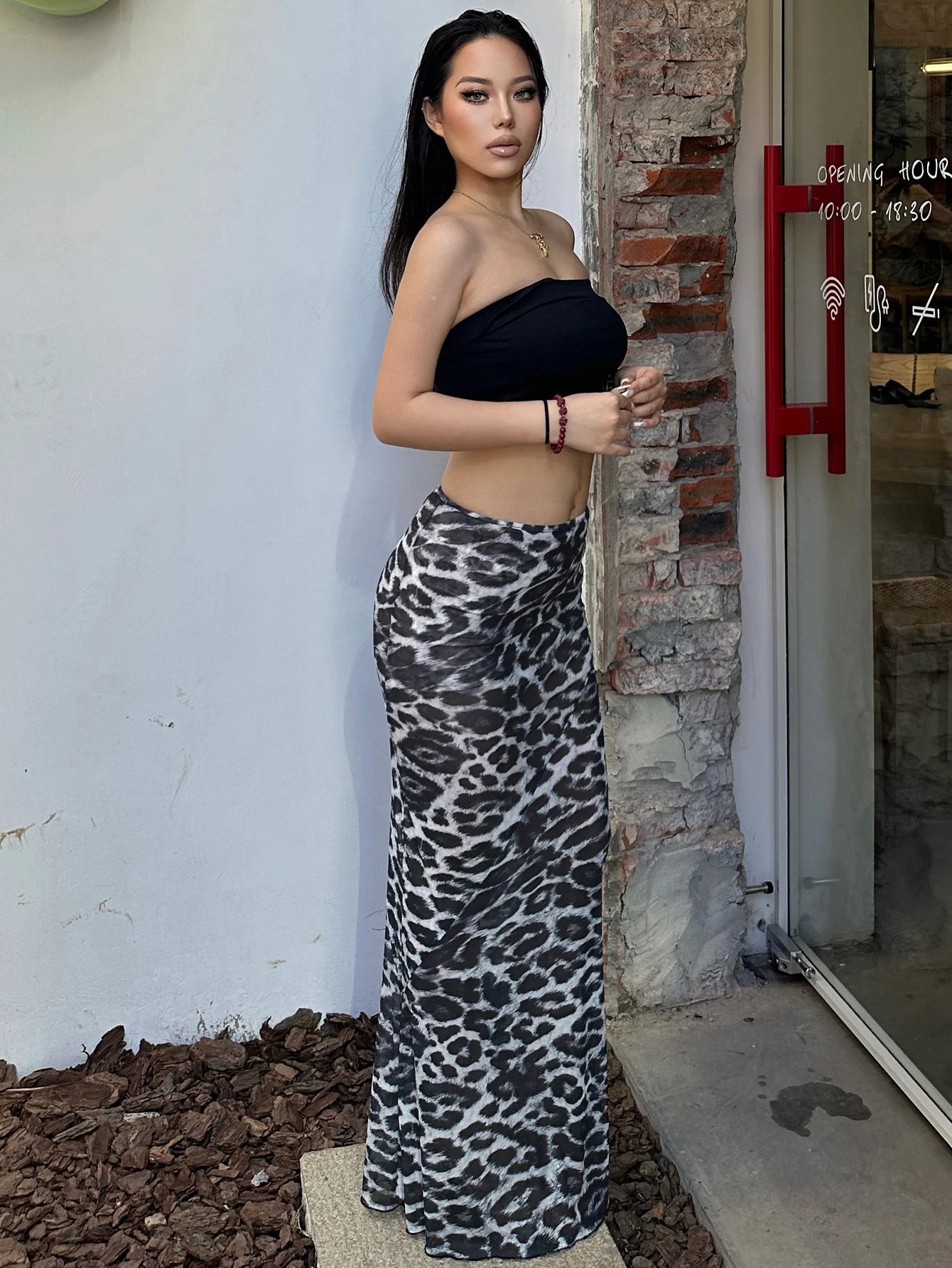 Dulzura Sexy Elegant Skirt Leopard Printed Maxi Women Skirts 2024 Lady Y2K Clothes Office Club Party Casual Streetwear Wholesale