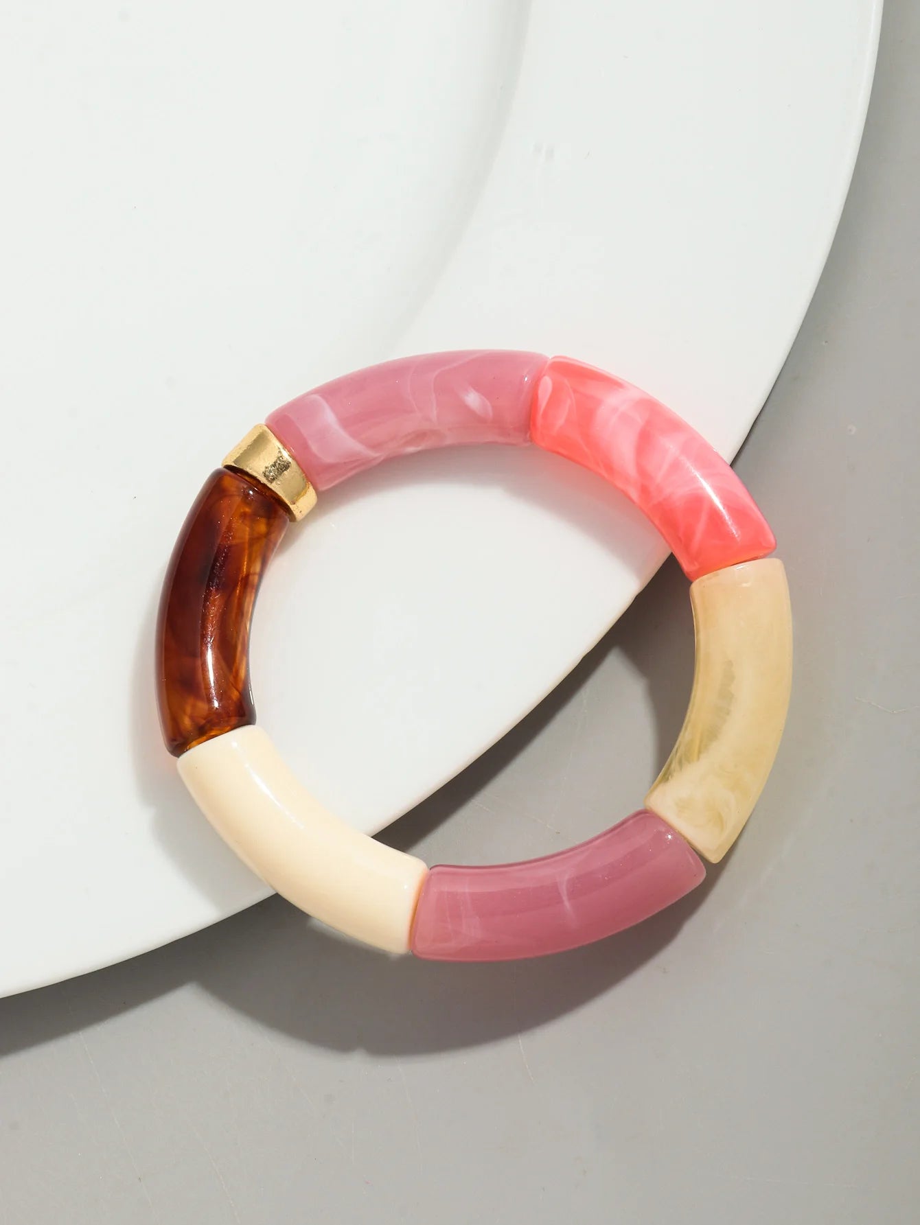 Bohomia New Acrylic Chunky Bamboo Stackable Bracelet for Women Boho Elastic Colorful Tube Beads Braceletes 2025 Fashion Jewelry