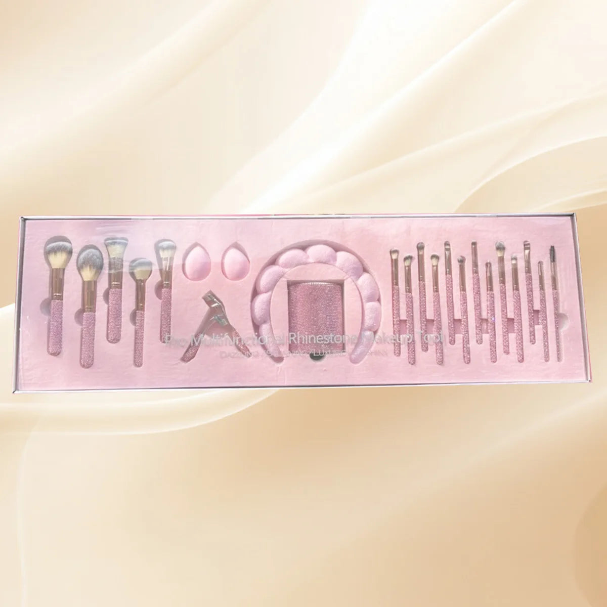 Glitz and Glam Brush Set 23pcs Bundle RHINESTONE Glam Brush Set Bling Makeup Brushes Diamond Makeup Brush Storage Bucket withbox