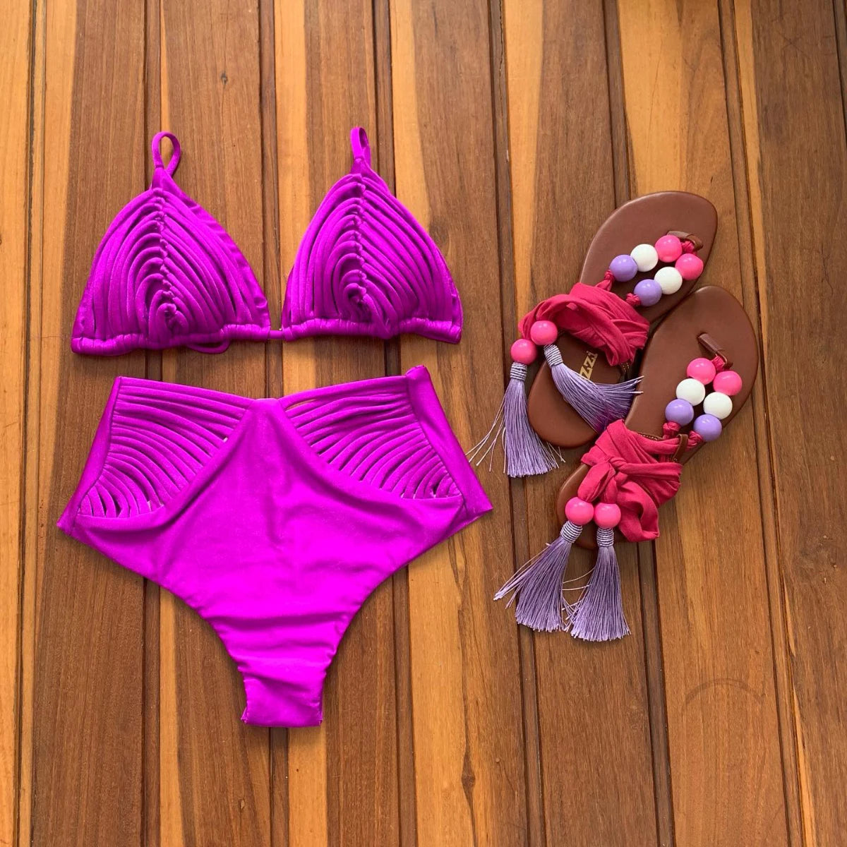 Two Pieces Bikini Set Crochet Swimsuit Women Sexy Swimwear Female Red Brazilian Biquini High Cut Bathing Suit Bodysuit Beachwear