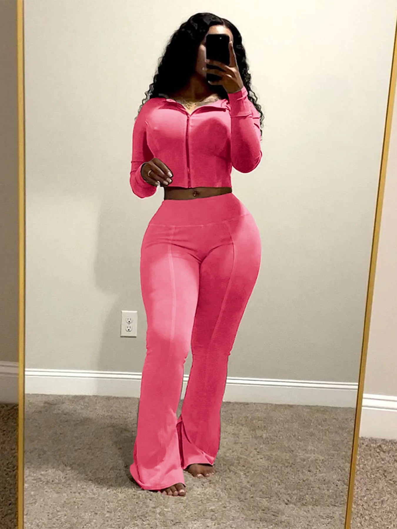 Weird Puss Distressed Women Two Piece Set Tracksuit Zip Hooded Jacket+Waistband Flare Pants Streetwear Matching Stripe Outfits