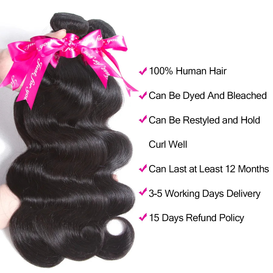 Beautiful Princess Brazilian Body Wave Hair Weave 3 Bundles With Lace Closure Remy Human Hair Bundles With Closure